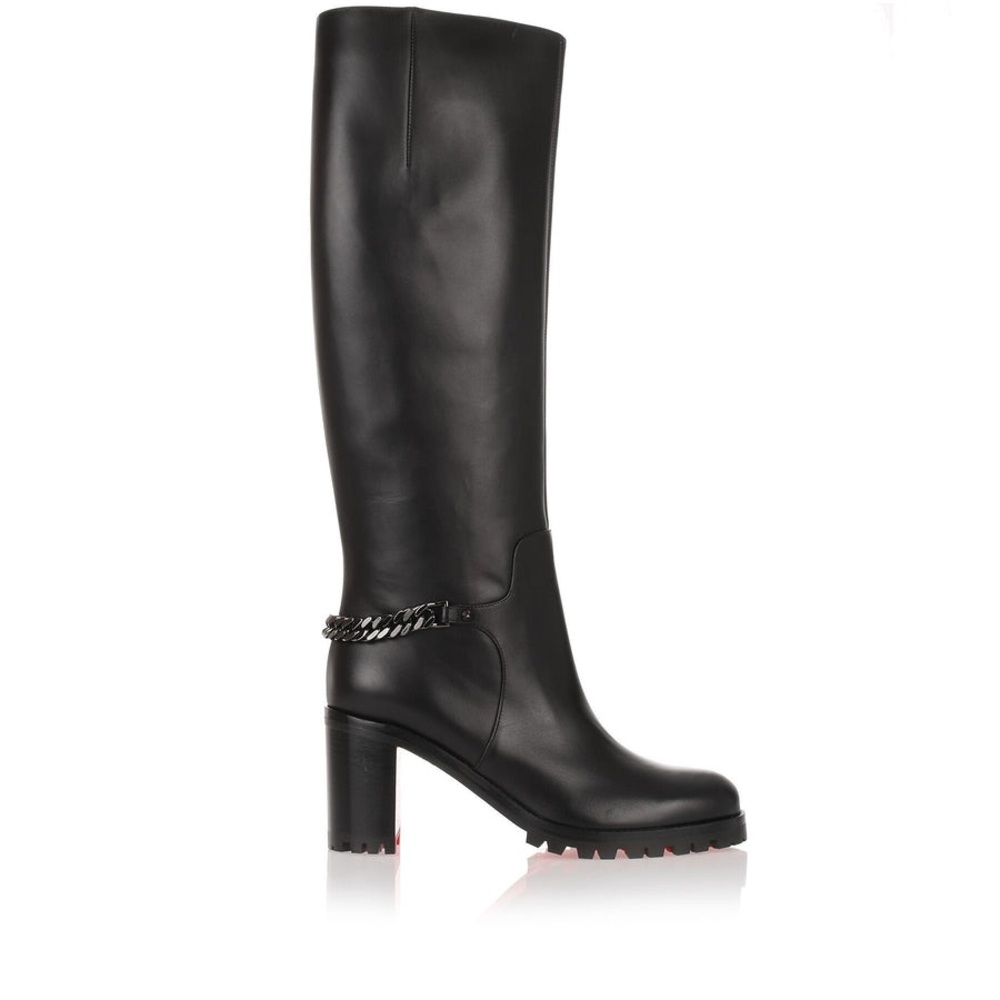 Christian Louboutin Black Leather Heeled Boots